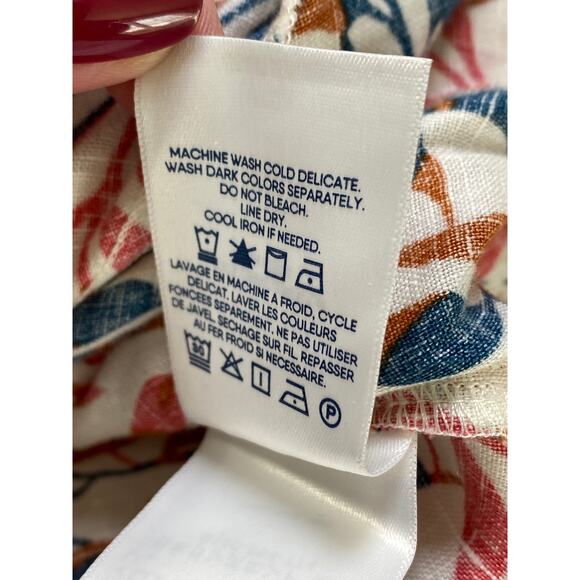 Lands' End Womens Tunic Top Size L 100% Linen Long Sleeve Pockets Resort Beach - Picture 9 of 11